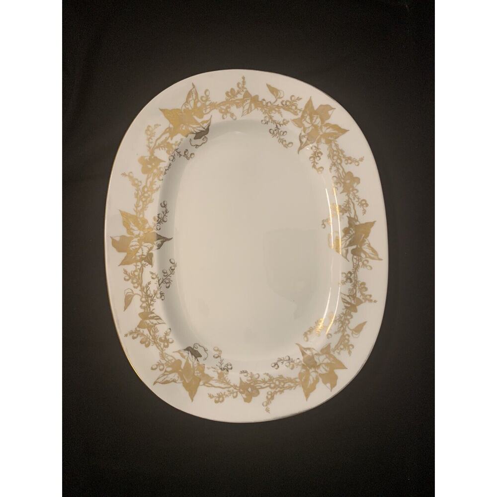 Minton “Lothian” Bone China (England) Gold Gilt Serving Platter 12 7/8” c.1950s